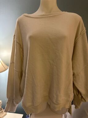 We The Free Neutral Cream /Sage? Camden Pullover Sweatshirt Medium